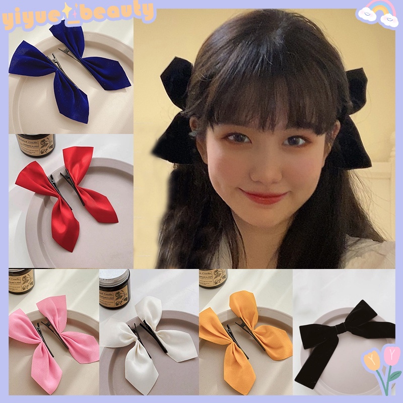 Bộ Kẹp Tóc Nơ Ruy Băng Hình Chiếc Lá HB