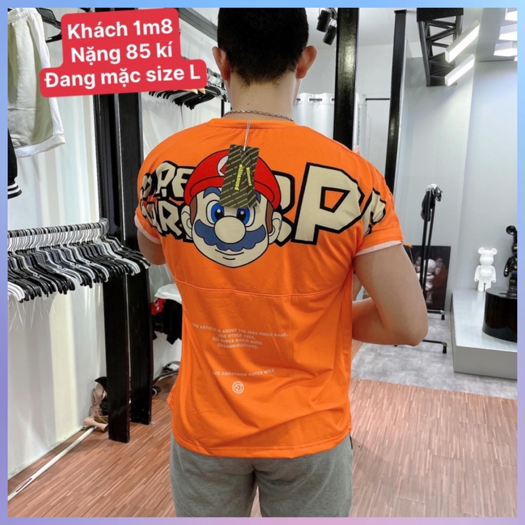 Áo thun Unisex form rộng có cả Bigsize in hình Mario. Áo phông tay lỡ vải cotton co giãn, thoáng mát, thấm hút mồ hôi
