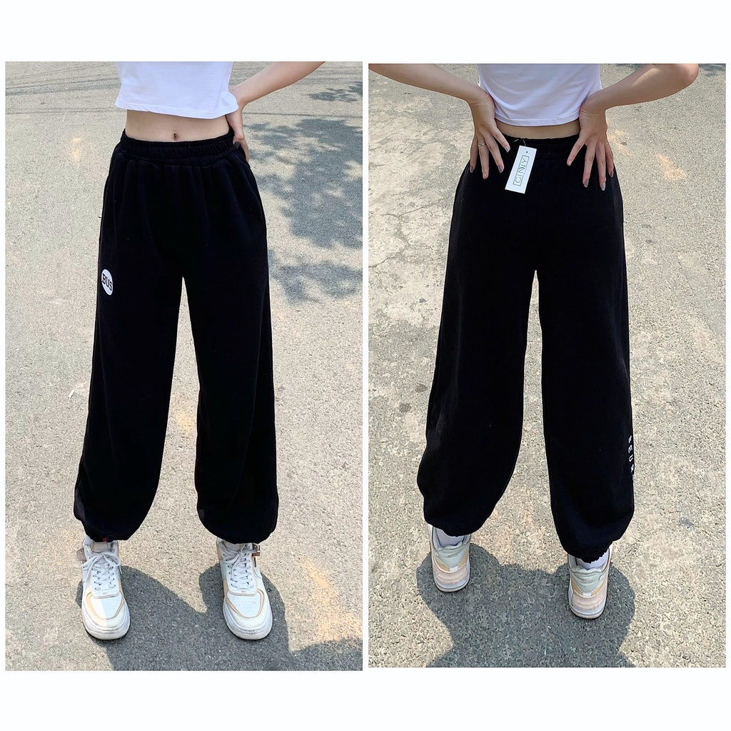 Quần Jogger Bus TH-03 | Đen/Trắng | Ginny.vn