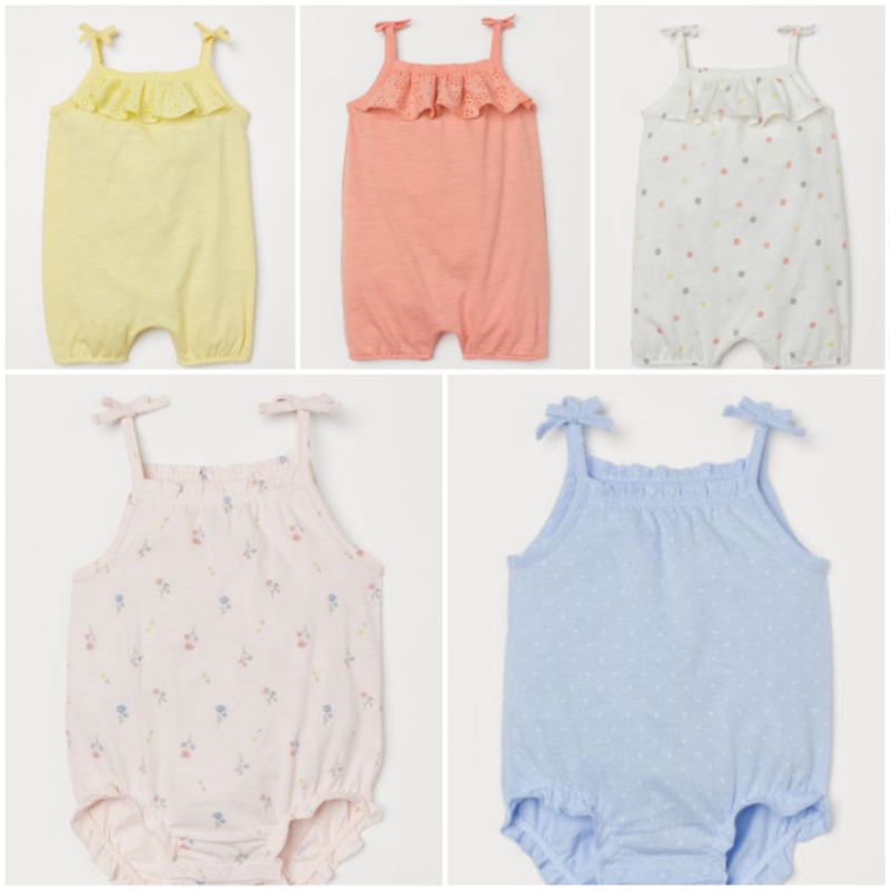Bộ liền thân dây nơ bé gái chính hãng H&M