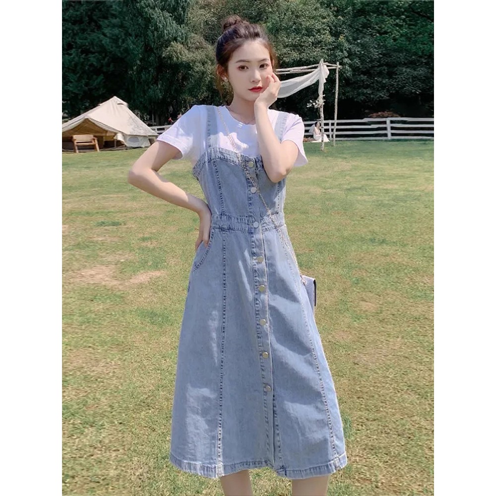 SET VÁY YẾM JEANS PHỐI PHÔNG BASIC 2021