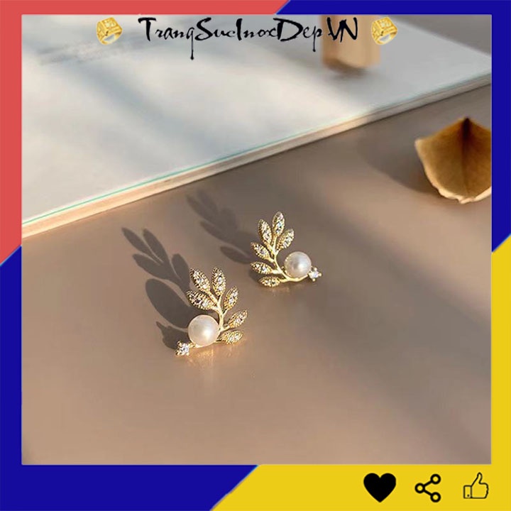 Bông tai nữ hình chiếc lá phong cách Hàn Quốc xinh đẹp, trẻ trung và quyến rũ (1 đôi)