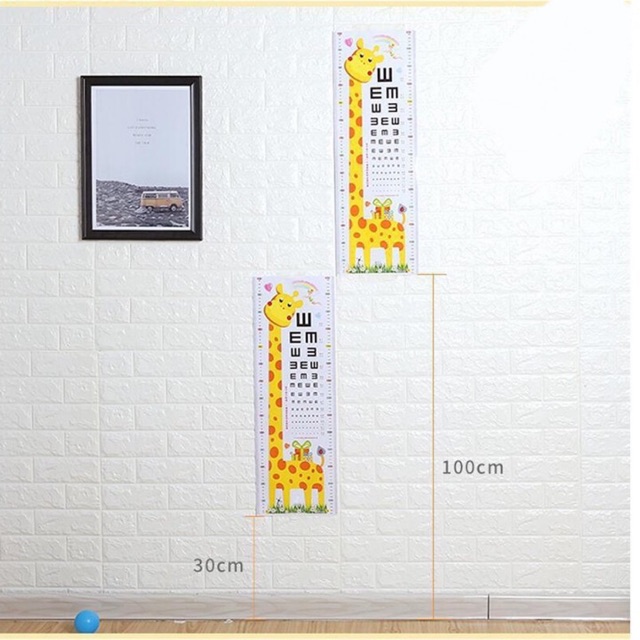 Decal dán tường thước đo chiều cao cho bé