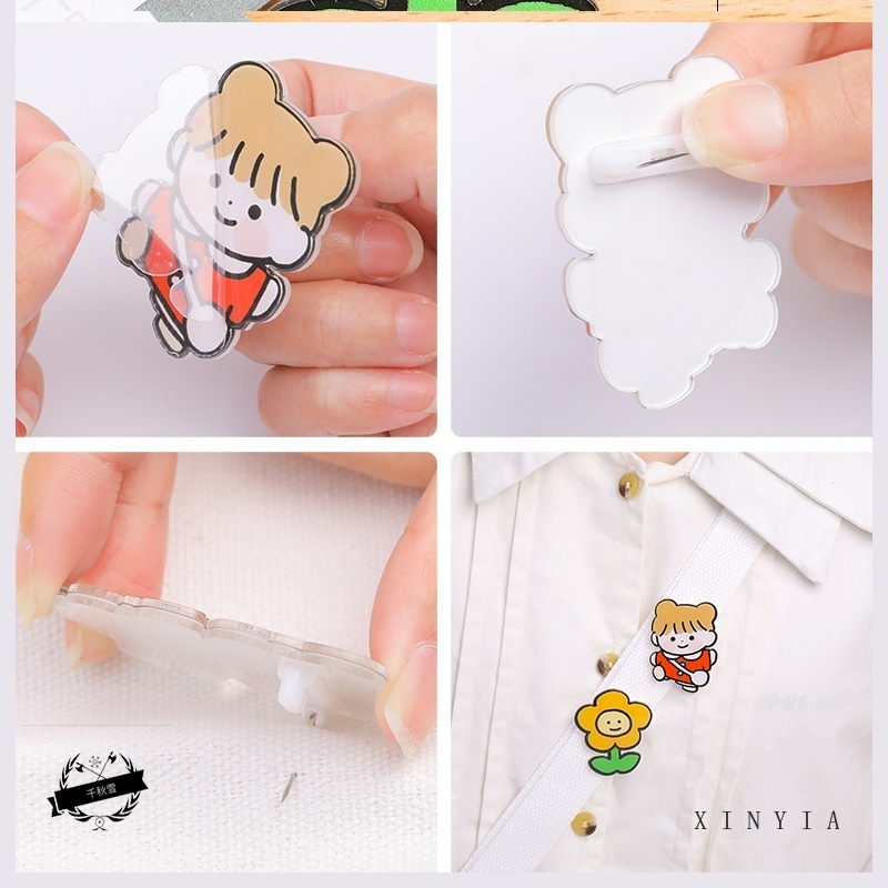 Cô gái hoạt hình đáng yêu Hoa Thỏ Gấu Ghim Trâm cài áo cho Quần áo Túi xách