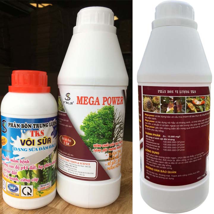 COMBO PHÒNG TRỪ THÁN THƯ, THỐI NHŨN- TKS MEGA POWER 1L + VÔI SỮA 500ML