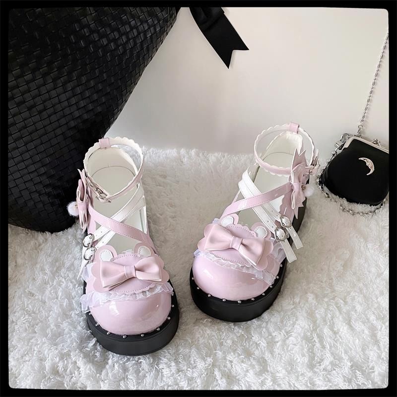 Giày Búp Bê Đầu Tròn Phong Cách Lolita Nhật Bản Dễ Thương Cho Nữ