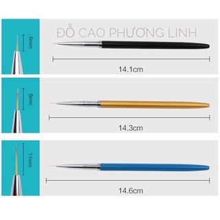 Cọ nét 3 cây vẽ móng nail , set cọ vẽ nail