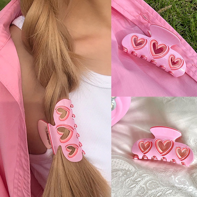 Kẹp Tóc Càng Cua Dày Dặn Hình Trái Tim Cho Nữ