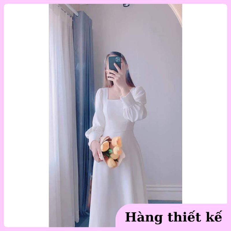( Hàng cao cấp ) Đầm dự tiệc trắng xòe cổ u vintage | BigBuy360 - bigbuy360.vn
