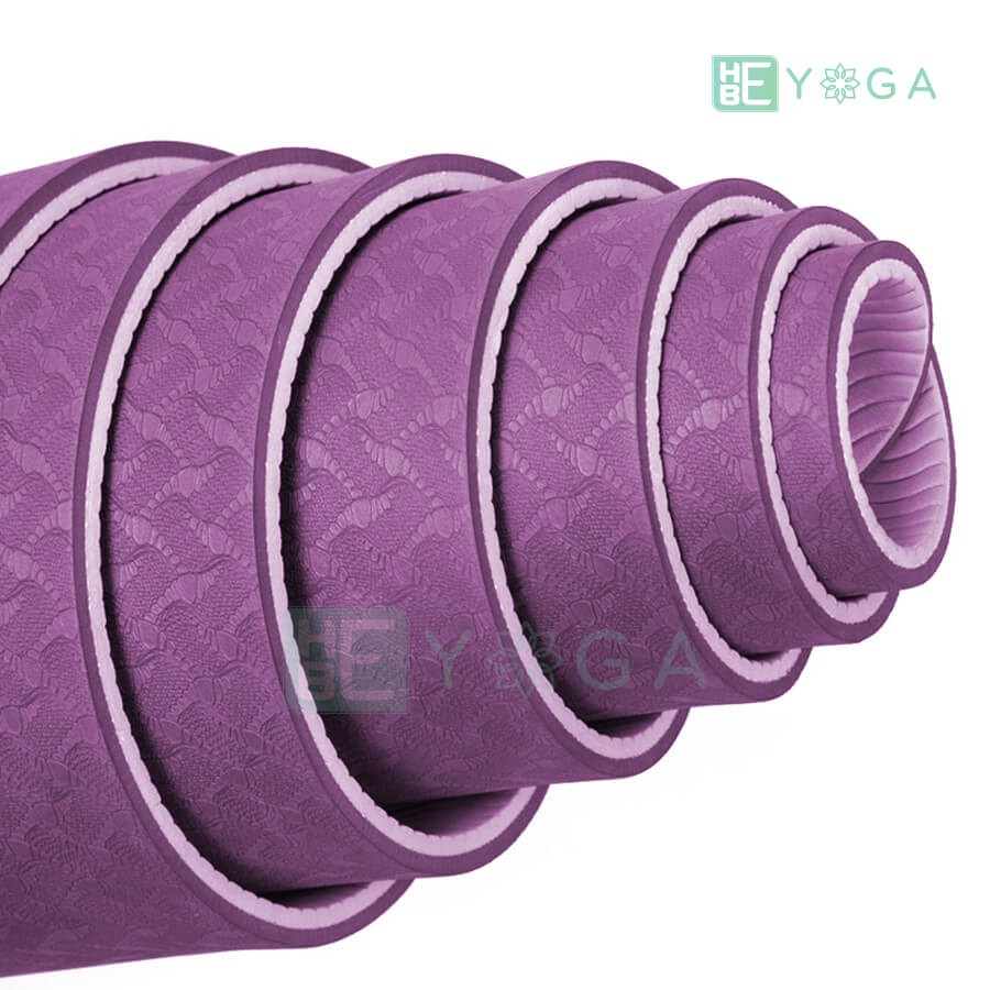 Thảm Tập Yoga TPE 8mm 2 lớp màu tím + túi cao cấp