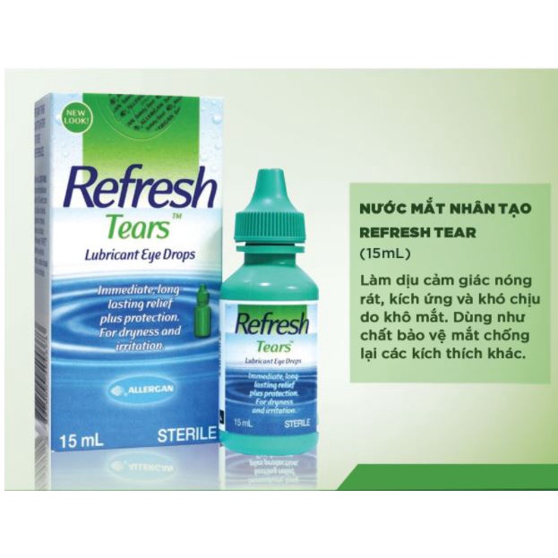 [GIÁ GỐC] Nhỏ mắt Refresh Tears Lubricant Eye Drops chai 15ml