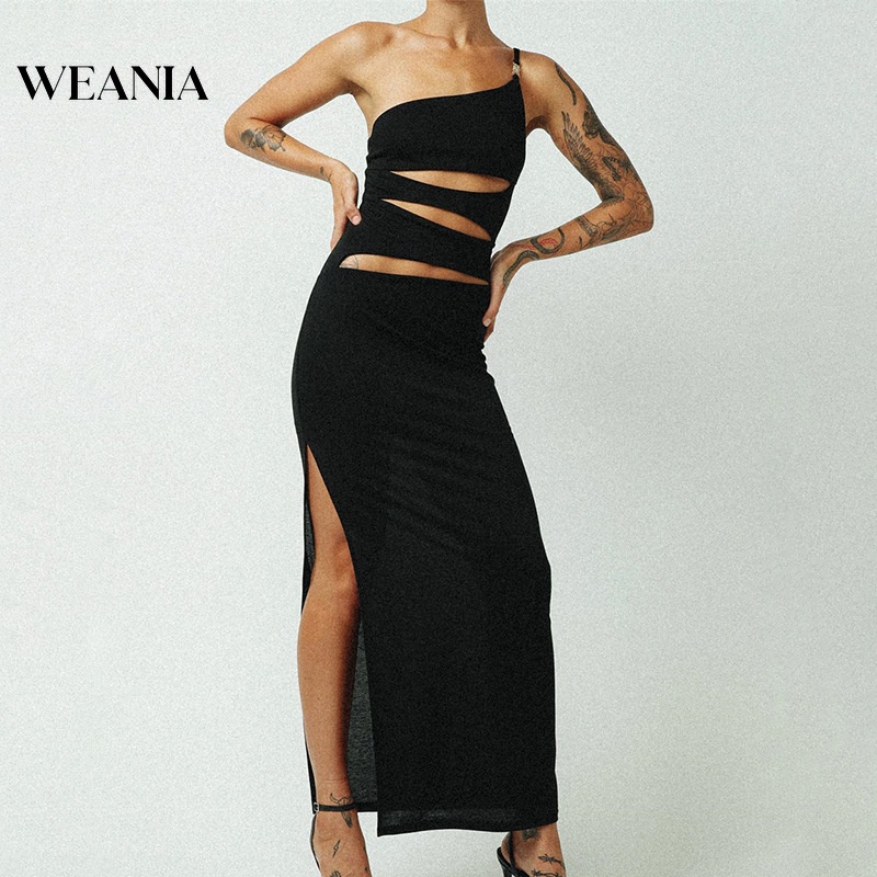 Đầm Dài Xẻ Tà Một Bên Vai Gợi Cảm Cho Nữ