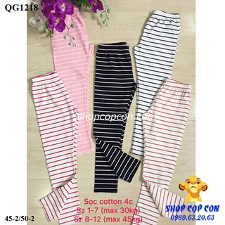 Quần legging dài sọc cho bé gái (12-24kg)