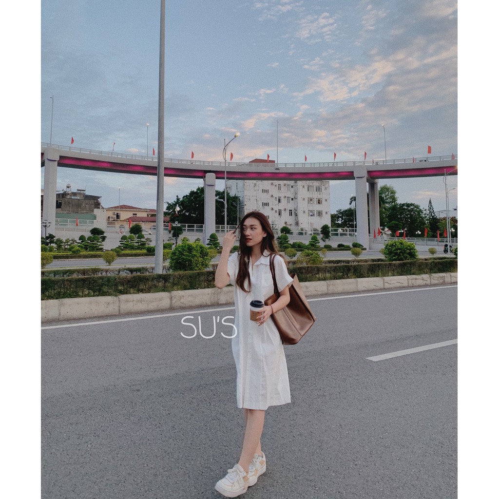 Váy sơ mi oversize tay gập V517 SUSTORE
