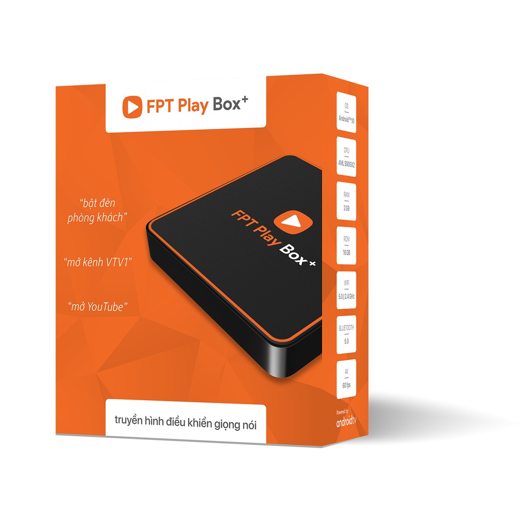 🌟CHÍNH HÃNG 🌟 FPT Play Box+ 4K (Model S550/T550) Phiên Bản Android TV - Ram 2GB, Rom 16GB - Tặng 1 Năm Gói Truyền Hình