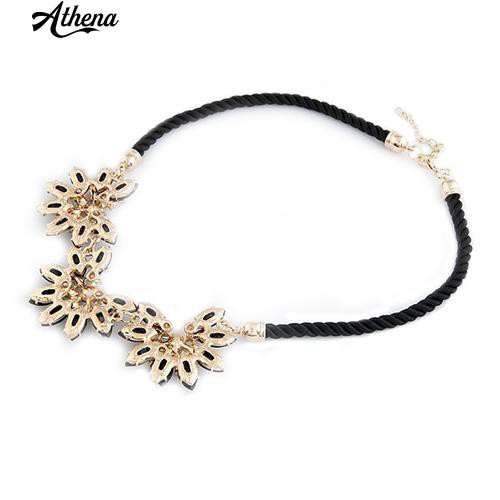 Vòng cổ choker nữ ngắn gắn hoa kim cương giả phong cách Châu Âu