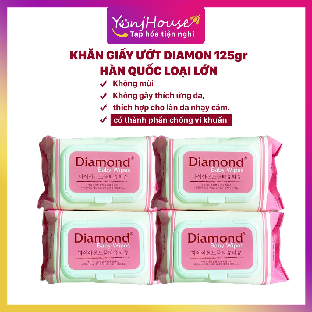 KHĂN GIẤY ƯỚT DIAMON 125G HÀN QUỐC LOẠI LỚN – YENJHOUSE