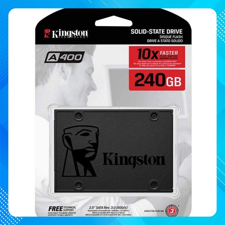 Ổ cứng SSD Kingston 240GB A400 2.5 Inch SATA3 - Hàng Chính Hãng Vĩnh Xuân SPC phân phối - SA400S37/240G