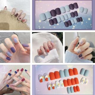 Bộ 24 móng tay nhân tạo A R Series dán keo thời trang