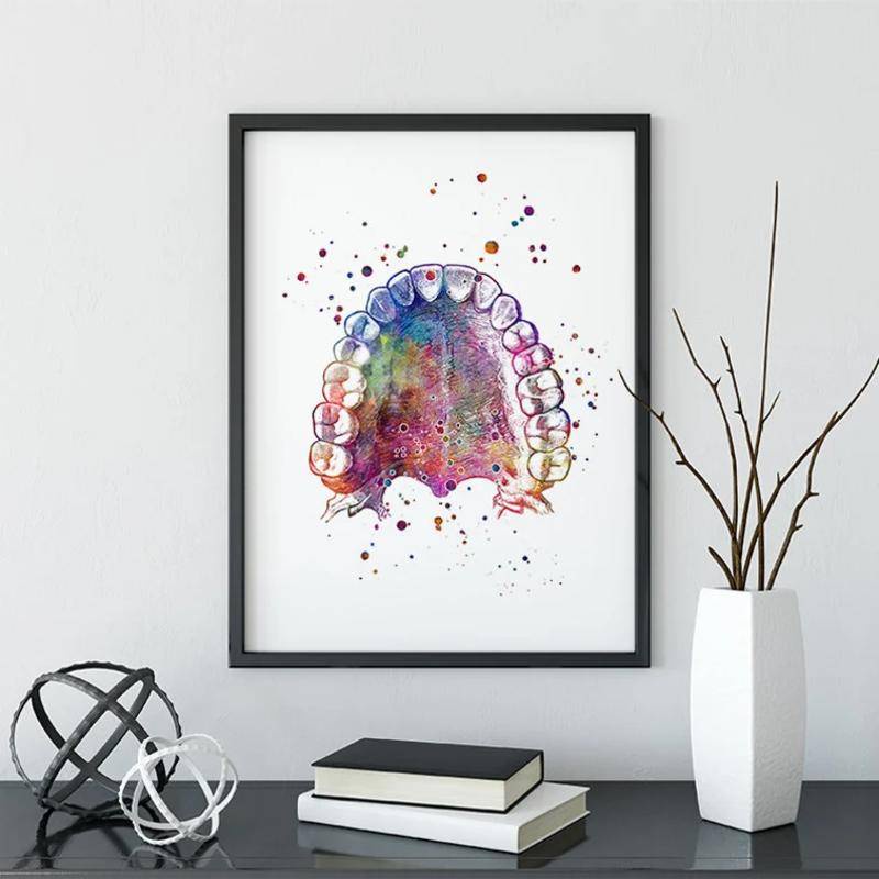 Tranh Vải Bạt Treo Tường In Hình Giải Phẫu Học Nha Khoa Răng Trang Trí Đa Ứng Dụng