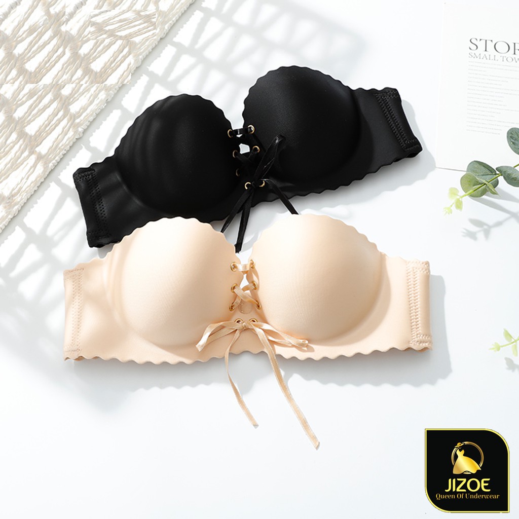 Áo ngực nữ quây su đúc bàn tay nâng ngực không gọng tạo khe cao cấp JIZOE ALT21