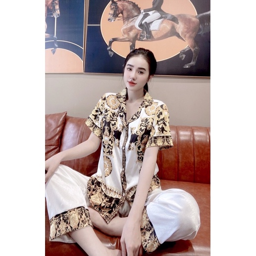 Bộ Lụa Pyjama QC Thiết Kế Sang Chảnh Mẫu Hot