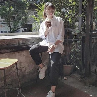 Áo sơ mi trắng nam nữ unisex