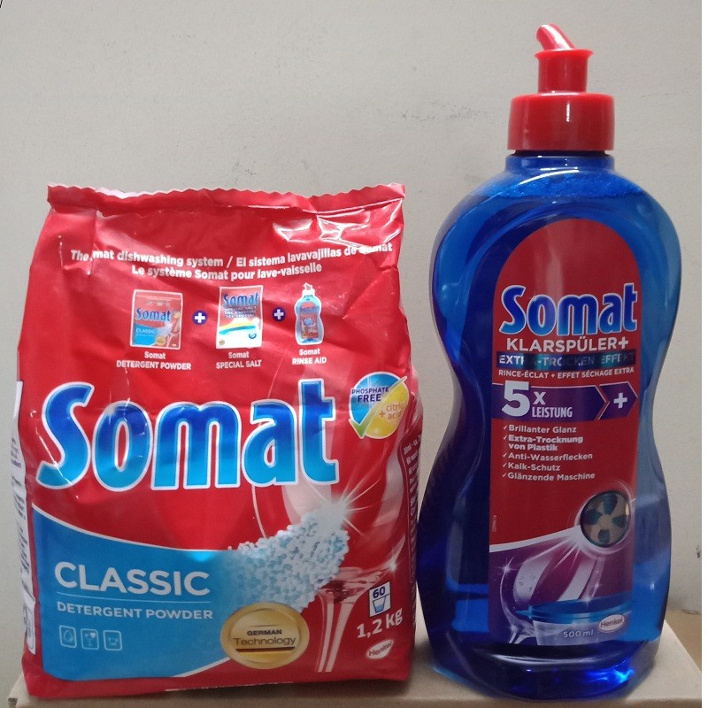 Combo Bột rửa bát Somat và nước làm bóng 500ml