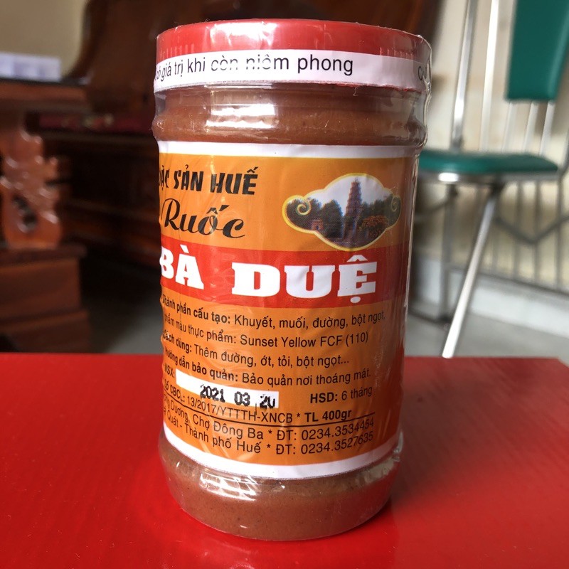 Mắm ruốc Bà Duệ hũ lớn 400g Siêu ngon - Đặc sản Huế