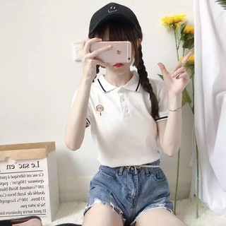 ÁO POLO CỔ TRÒN PHỐI NÚT ĐÁNG YÊU