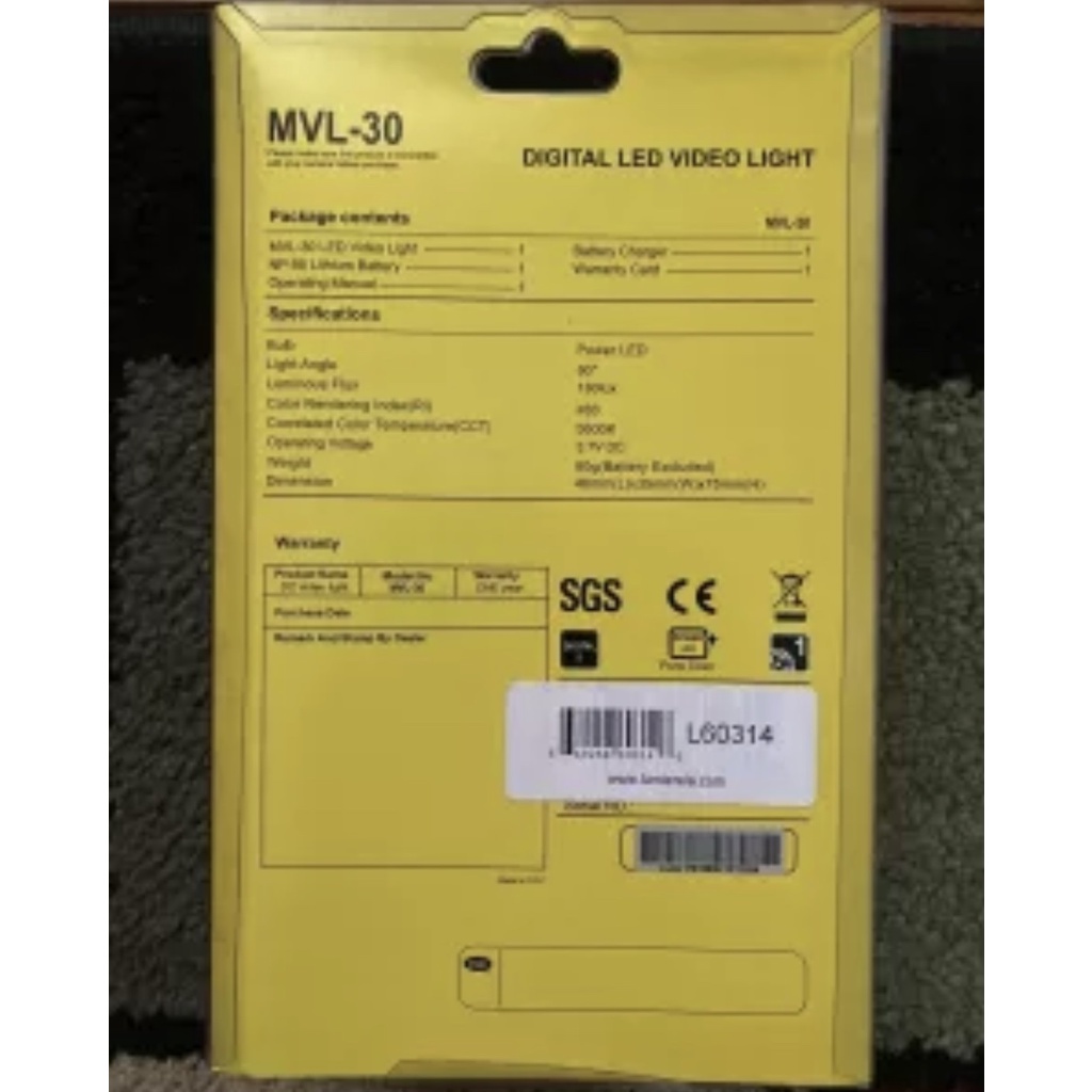 Đèn LED F&VMVL-30 chính hãng dùng cho máy quay phim, chụp ảnh