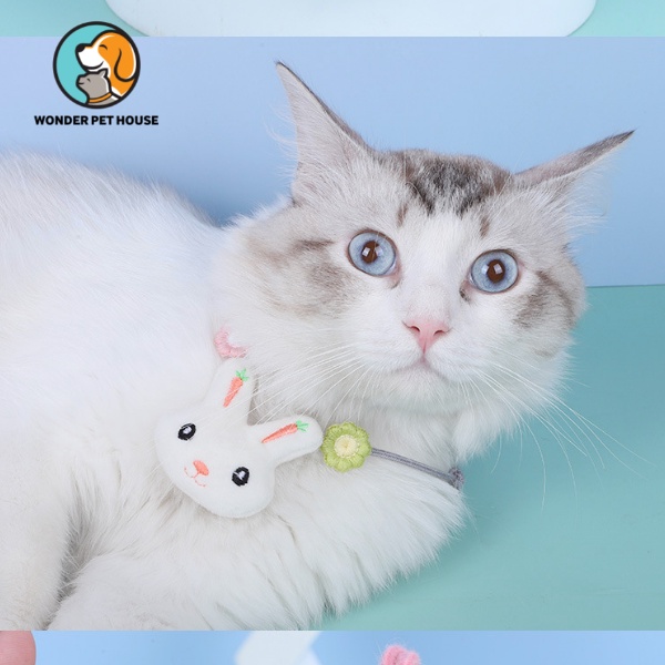 Vòng cổ thỏ cho mèo cực xinh cute hot item đáng yêu