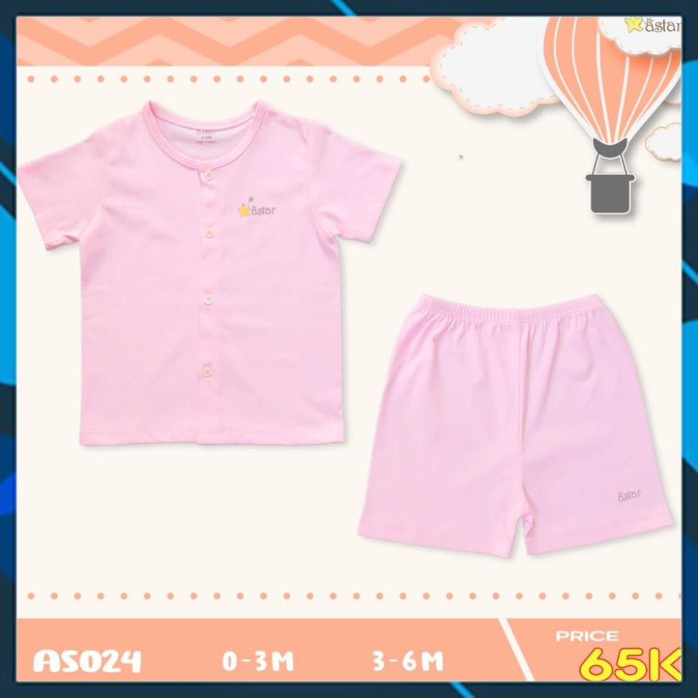 Bộ ngắn tay nút thẳng hồng  Astar ⚡𝑮𝑰𝑨́ 𝑪𝑼̛̣𝑪 𝑺𝑶̂́𝑪⚡ cotton 100% siêu mềm mát, giá rẻ nhất 2021 từ 0-6m