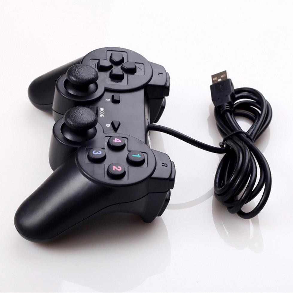 AQ Shop (Hàng xịn) Tay cầm chơi game PS2, PS3, PS4 có dây chế độ rung, dây kết nối USB cho PC / Laptop - Cao cấp