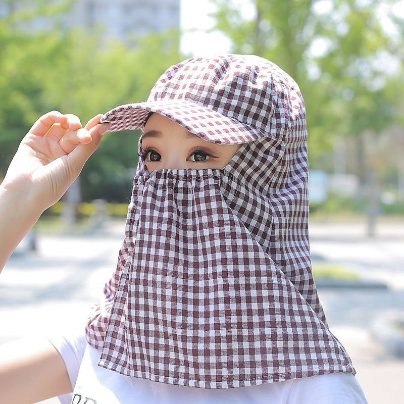 Mũ chống nắng nữ ninja che kín mặt cổ có chìa rộng thoáng mát liền khẩu trang