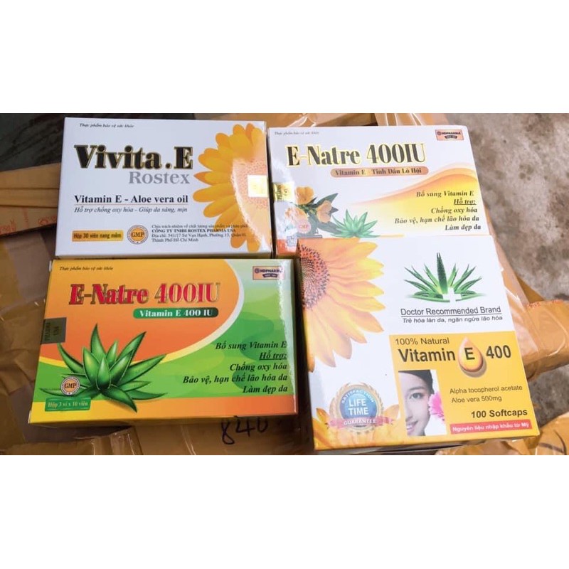 [Hot] Viên uống  E-Natre 400IU bổ sung Vitamin E, tinh dầu hoa anh thảo