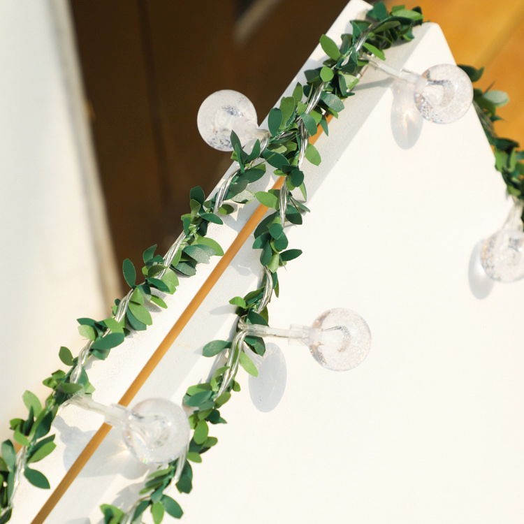 Rose Flower Leaves Garland/Fairy Light/ Led Copper Wire Battery Operated String Lights/ Wedding Christmas Home Party Decoration