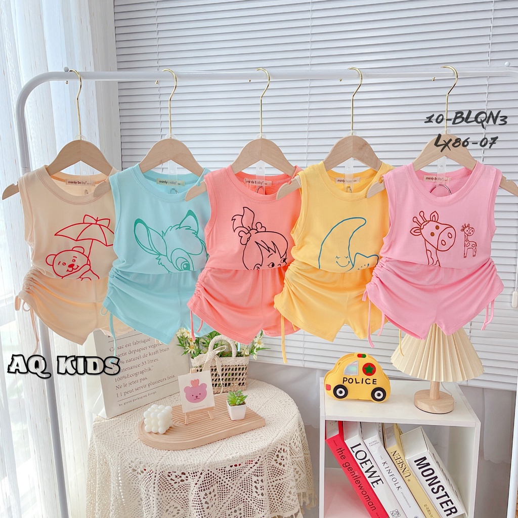 [Bé 7-32kg] Đồ Bộ Bé Gái, Bộ Minkymom Bé Gái Thun Lạnh Loại 1 Minlybaby Chính Hãng Unibaby BLQN3
