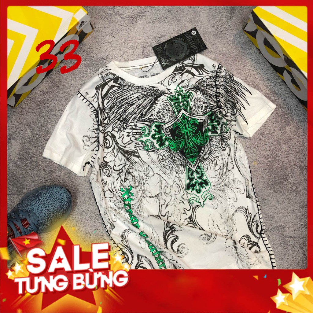Áo thun nam trắng AH33 in hình thánh giá phản quang cổ tròn ngắn tay unisex thêu chỉ nổi (sỉ inbox)