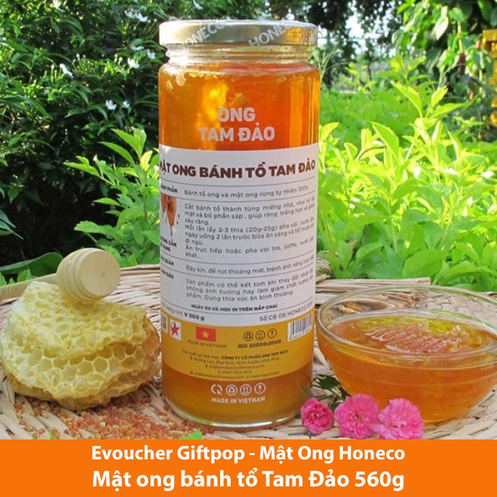 Toàn Quốc [Evoucher] Miễn phí giao hàng Mật Ong Honeco - Sản phẩm Mật ong bánh tổ Tam Đảo 560g trị giá 250.000 VNĐ