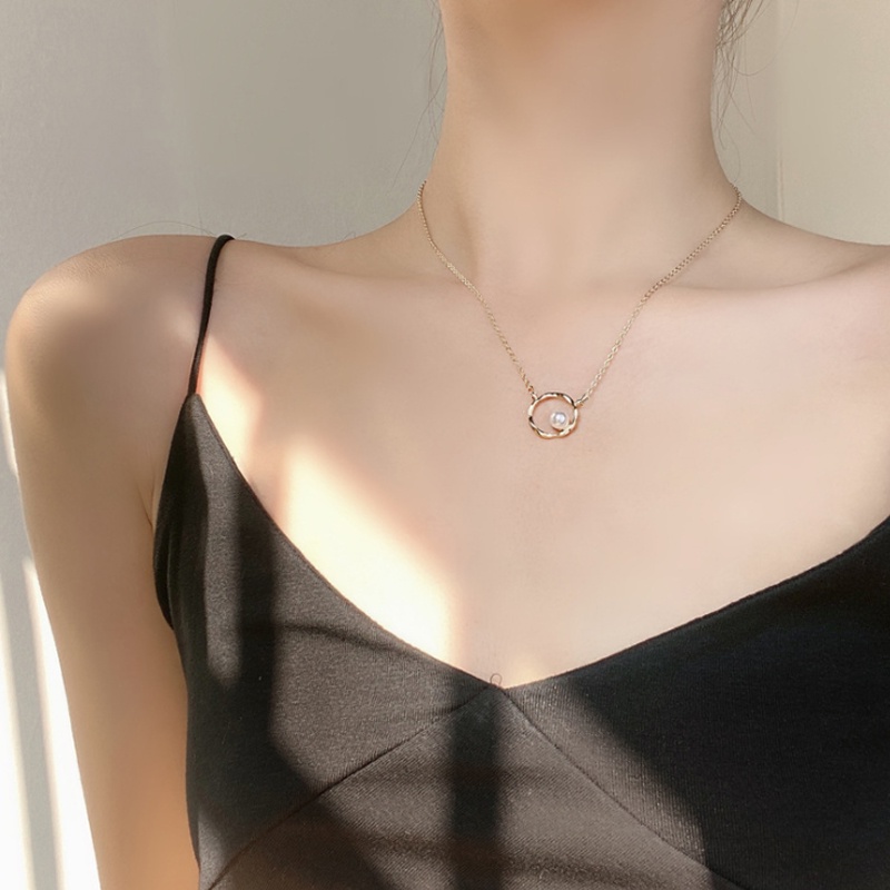 Vòng Cổ Choker Gắn Ngọc Trai Thời Trang Hàn Quốc Cho Nữ