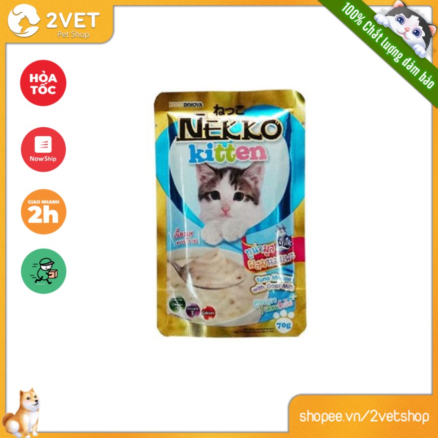 Thức Ăn Cho Mèo Pate Nekko Kitten - Dành Cho Mèo Từ 1-12 Tháng Tuổi - Thực Phẩm Dành Cho Thú Cưng