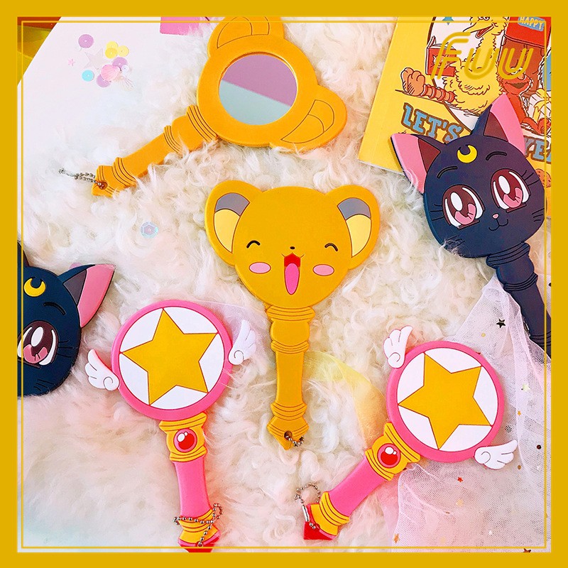 (Đọc kĩ mô tả) Gương mini Sakura Thủ Lĩnh Thẻ Bài, Thủy Thủ Mặt Trăng (Cardcaptor Sakura/Sailor Moon) mẫu 1