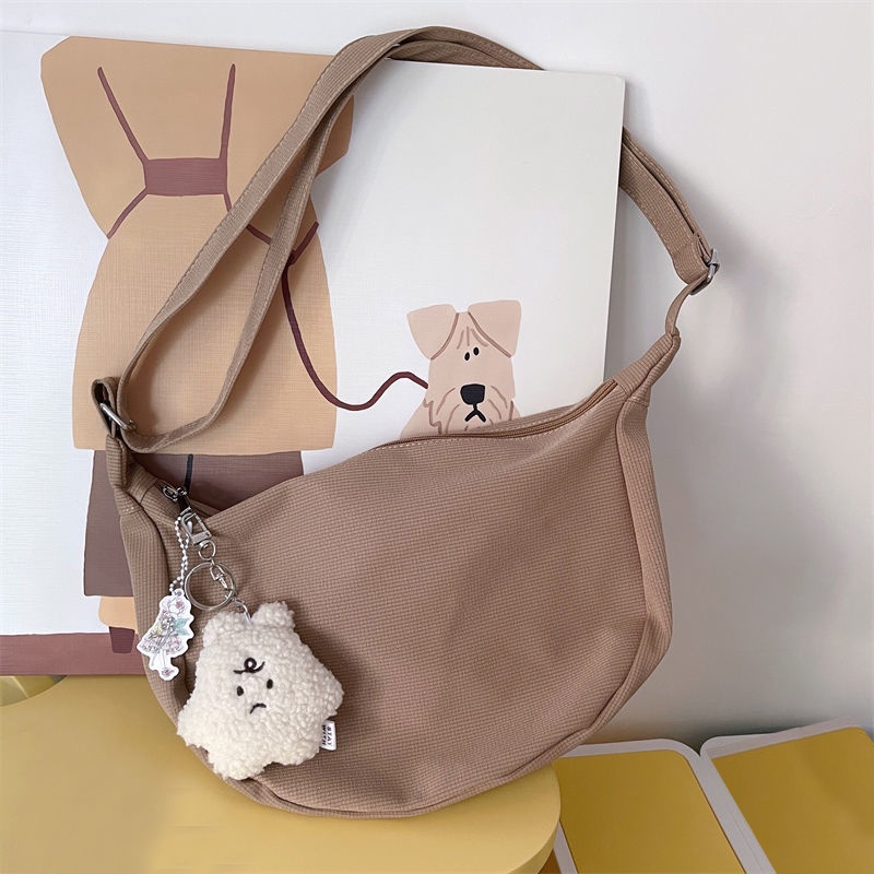 Túi Xách Đeo Vai Màu Trơn Phong Cách Nhật Bản Thời Trang Cho Nữ