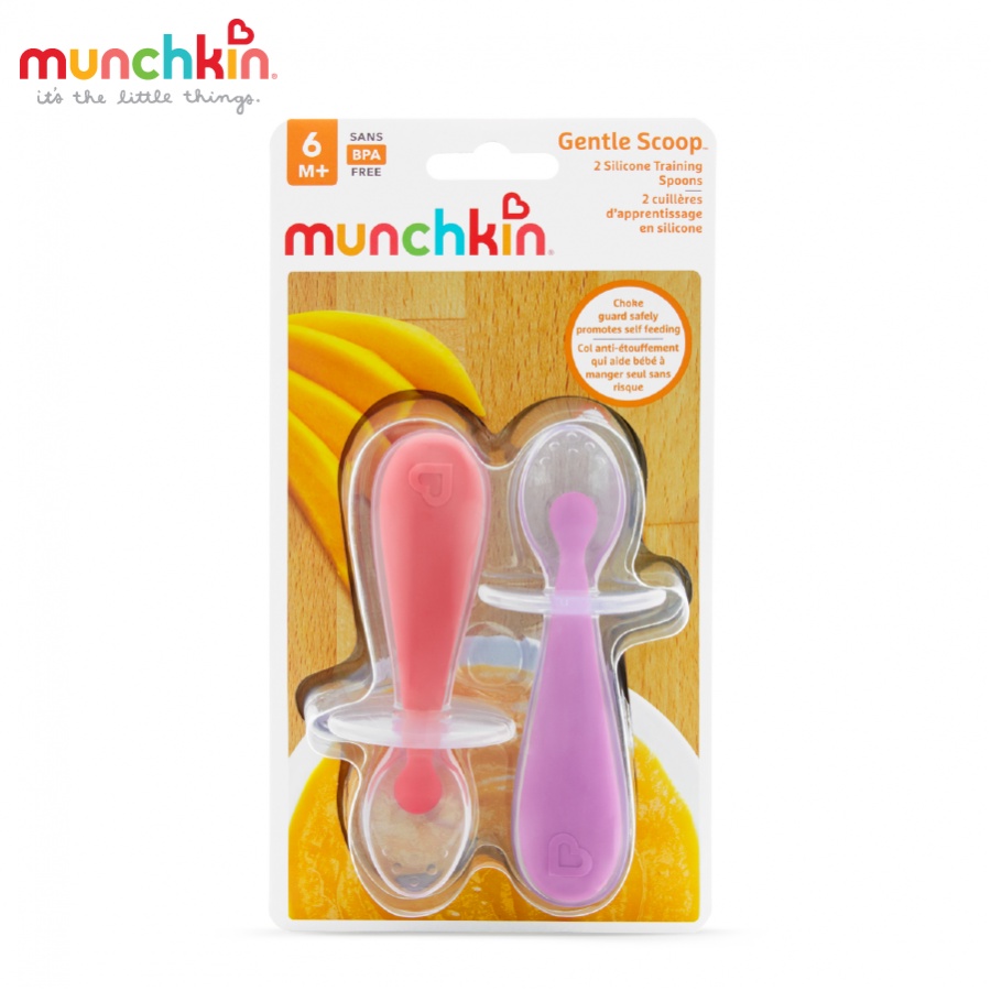 Thìa Ăn Dặm Silicone Munchkin Cho Bé Có Khiên Chặn Chống Hóc