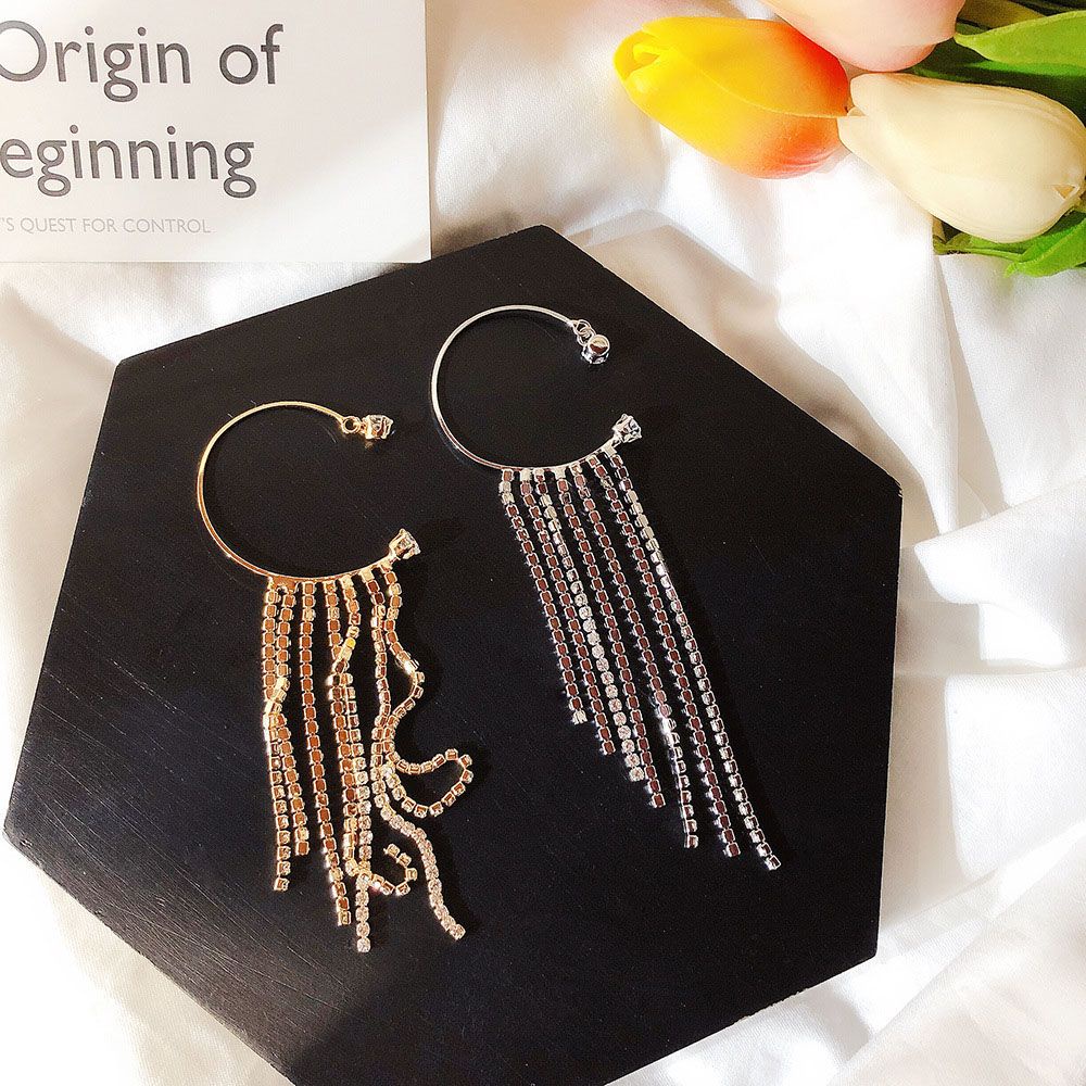 1 khuyên kẹp tai tua rua nhiều màu thời trang cho nữ