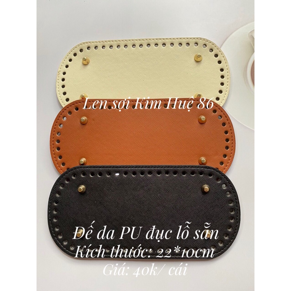 Đế da PU có đục lỗ sẵn kích thước 22*10cm