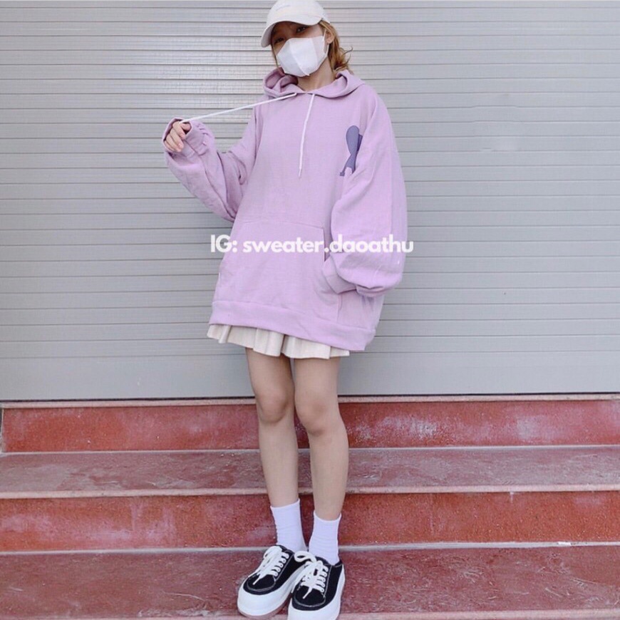 [Có Video Thật + Ảnh Thật] Áo Hoodie Tím Trái Tim Trên Ngực Chất Nỉ Dày Dặn Form Rộng Mã 744 - Daisy Clothings | BigBuy360 - bigbuy360.vn