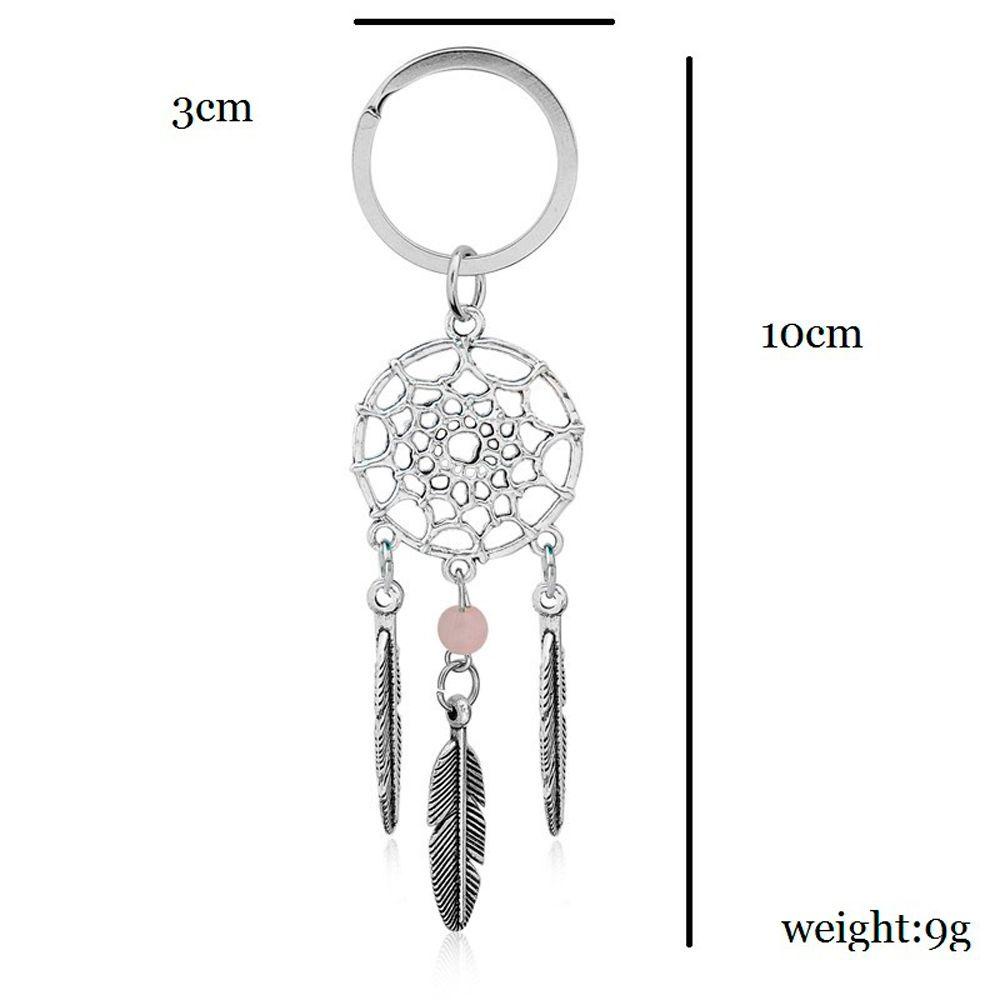 Móc Khóa Hình Dreamcatcher Bằng Hợp Kim Phối Lông Vũ Nhiều Màu Sắc