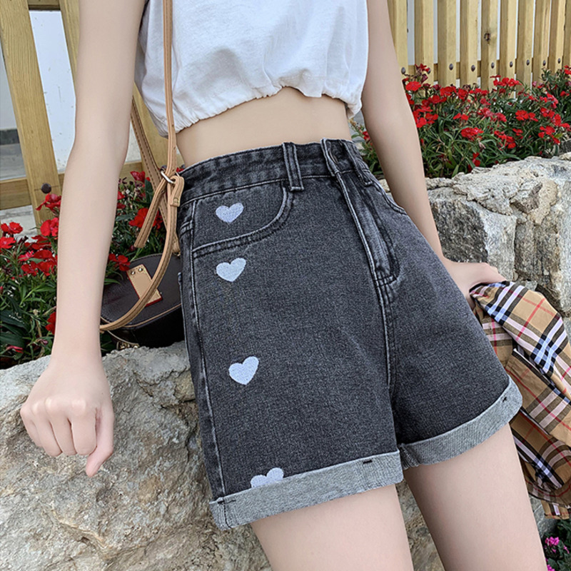 Quần Short Nữ Jeans Denim Lưng Cao Thời Trang Hàn